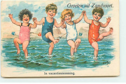 N°20717 - A. Thiele - Groetenh Uit Zandvoort - In Vacantiestemming - Enfants Les Pieds Dans L'eau - Thiele, Arthur