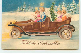 N°20690 - Frohliche Weihnachten - Anges Dans Une Automobile - Autres & Non Classés