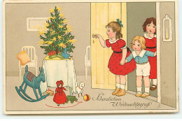 N°19532 - Meissner - Herzlichen Weihnacktsgruss - Enfants Découvrant Les Jouets Sous Un Sapin - Autres & Non Classés