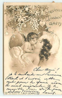 N°19528 - ULR Weber - Herzlichen Weihnacht Gruss - Ange Embrassant Une Jeune Femme - Other & Unclassified