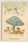 N°3084 - Carte Gaufree - Anniversaire - Champignon - Cumpleaños