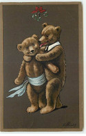 N°18459 - Ellam - Deux Ours En Peluche S'embrassant Sous Du Houx - Teddy Bear - Sonstige & Ohne Zuordnung