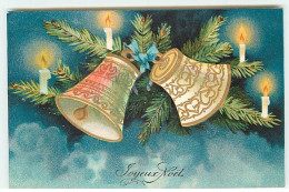 N°18465 - Carte Gaufrée - Joyeux Noël - Cloches - Autres & Non Classés