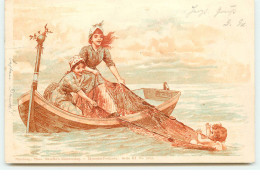 N°17498 - Theo Stroefer's Serie III N°5223 - Jeunes Femmes Dans Une Barque Remontant Dans Leur Filet Un Ange - Frauen