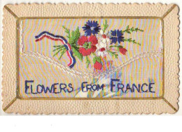 N°9803 - Carte Brodée - Flowers From France - Brodées