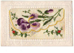 N°7703 - Carte Brodée Avec Rabat - Iris - Brodées