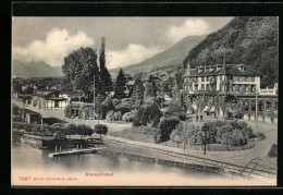 AK Alpnachstad, Hotel Restaurant Pension Pilatus, Flusspartie Im Ort  - Alpnach