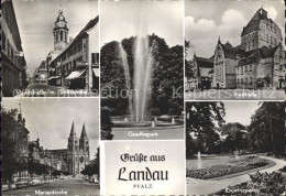 72182981 Landau Pfalz Marktstrasse Stiftskirche Festhalle Goethepark  Landau - Landau