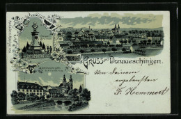 Mondschein-Lithographie Donaueschingen, Totalansicht Mit Schützenbrücke  - Donaueschingen