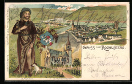 Lithographie Bingen, Totalansicht Mit St. Rochus, Rochuskapelle, Rochusberg  - Bingen