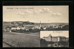 AK Stollberg I. Erzg., Ortsansicht Mit Schloss Hoheneck, Kgl. Lehrerseminar  - Stollberg (Erzgeb.)