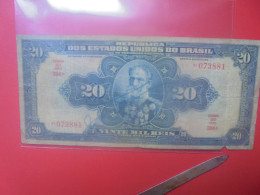 BRESIL 20.000 REIS ND (1942) Estampa 394A Circuler (B.33) - Brésil