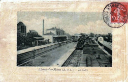 71 - Saone Et Loire -EPINAC Les MINES - La Gare - Train Vapeur En Gare - Autres & Non Classés