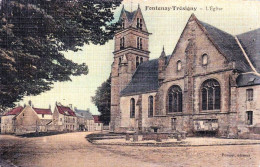 77 - Seine Et Marne - FONTENAY-TRESIGNY -  L'église - Carte Toilée  - Fontenay Tresigny