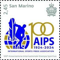 Stamps Of San Marino 2024 - 100th Anniversary Of The International Sports Press Association (AIPS) - Neufs