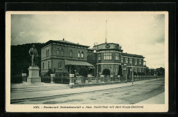 AK Kiel, Restaurant Seebadeanstalt U. Kaiserlicher Yacht-Club Mit Dem Krupp-Denkmal  - Kiel