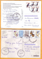 2011, 2012, Stamps Used, To Moldova, Postcrossing, Bulgaria, Suriname, Fauna, Butterflies, Birds - Moldavia