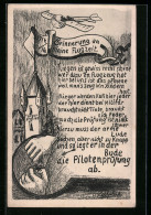 Künstler-AK Erinnerung An Meine Flugzeit, Laus  - 1914-1918: 1a Guerra