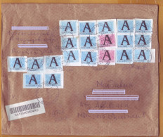 2010 Russia - Moldova  Einschreiben Numerous Frankings With Postage Stamps (А) Cut From Envelopes. - Brieven En Documenten