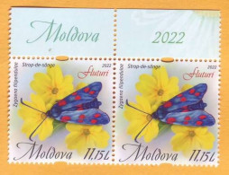 2022  Moldova Moldavie  „Butterflies”  Zygaena Filipendulae. Nominal Value Of Stamp: 11,15 L 2v Mint - Farfalle