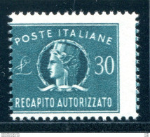 Recapito Autorizzato Lire 30 Varietà - Variétés Et Curiosités