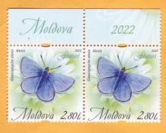 2022  Moldova Moldavie „Butterflies”  Glaucopsyche Alexis. Nominal Value Of Stamp: 2,80 L 2v Mint - Vlinders
