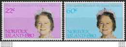 1980 Norfolk Island 80th Of The Queen Mother 2v. MNH SG N. 252/53 - Otros & Sin Clasificación