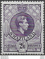 1943 Swaziland Giorgio VI 2/6s. Violet 1v. MNH SG. N. 36a - Other & Unclassified