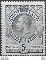 1933 Swaziland Giorgio V 5s. Grey 1v. MNH SG. N. 19 - Andere & Zonder Classificatie