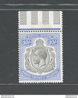 1927-31 Tanganyika - Stanley Gibbons N. 106 - 10 Scellini Deep Blue - MNH** - Otros & Sin Clasificación