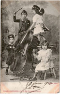 MUSIQUE: Enfants Et Contrebasse Et Tambourine - Très Bon état - Muziek En Musicus