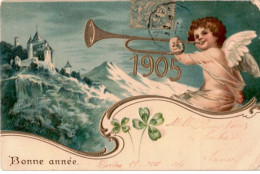 MUSIQUE: Bonne Année 1905, Ange Trompette - état - Music And Musicians