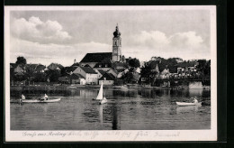 AK Roding, Ortspanorama Mit Brücke  - Roding