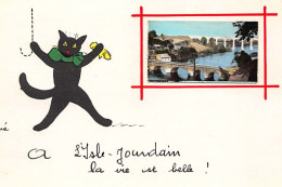 ILLUSTRATEUR RENé - ISLE JOURDAIN - CHAT NOIR : La Vie Est Belle ! - Tres Bon Etat - Sonstige & Ohne Zuordnung