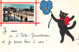 ILLUSTRATEUR RENé - ISLE JOURDAIN - CHAT NOIR : Je Pense Bien A  Vous ! - Tres Bon Etat - Sonstige & Ohne Zuordnung