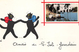 ILLUSTRATEUR RENé - ISLE JOURDAIN - CHAT NOIR : Amitiés - Tres Bon Etat - Sonstige & Ohne Zuordnung