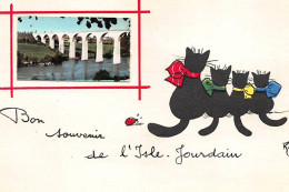 ILLUSTRATEUR RENé - ISLE JOURDAIN - CHAT NOIR : Bon Souvenir - Tres Bon Etat - Sonstige & Ohne Zuordnung