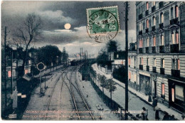 COLOMBES: La Nuit, Perspective Des Environs De La Gare Prise De La Passerelle - Bon état - Colombes