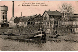 COLOMBES: La Crue De La Seine Janvier 1910 Usines De La Ville De Paris - état - Colombes