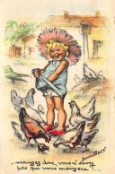 BOURET Germaine : 10 - Enfant Nourissant Les Poules - Bon état - Bouret, Germaine