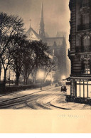 Albert MONIER : Paris Neige Rue Du Cloitre-notre-dame - Tres Bon Etat - Monier