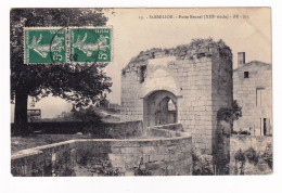 Carte Postale 1909 Saint Emilon Gironde Porte Brunel Paire Semeuse 5 Centimes - 1906-38 Sower - Cameo