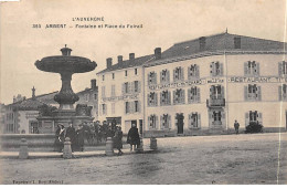 AMBERT - Fontaine Et Place Du Foirail - Très Bon état - Ambert