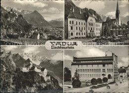 72180930 Vaduz Gesamt Schloss Vaduz Regierungsgebaeude Pfarrkirche Rathaus Vaduz - Liechtenstein