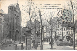 PARIS - Montmartre - La Place Des Abbesses Et L'Eglise Saint Jean L'Evangéliste - état - District 18
