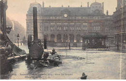 PARIS - Inondations De Janvier 1910 - Gare Saint Lazare - Place De Rome - Très Bon état - La Crecida Del Sena De 1910