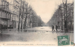 PARIS - Inondations 1910 - Passerelle Boulevard Haussmann - Très Bon état - La Crecida Del Sena De 1910