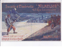 PUBLICITE: Société D'électricité "nimelior", Militaires, Voiture - état - Advertising