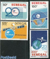 Senegal 1987 Intelsat 4v, Mint NH, Transport - Space Exploration - Senegal (1960-...)