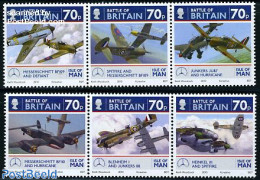Isle Of Man 2010 Battle Of Britain 6v (2x[::]), Mint NH, History - Transport - World War II - Aircraft & Aviation - WW2